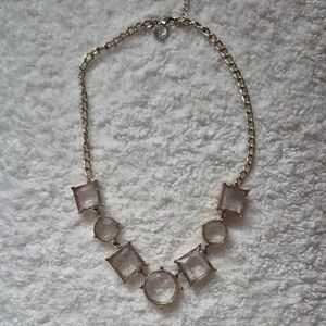 Elegant Gold and Clear Stone Necklace